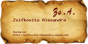 Zsifkovits Alexandra névjegykártya